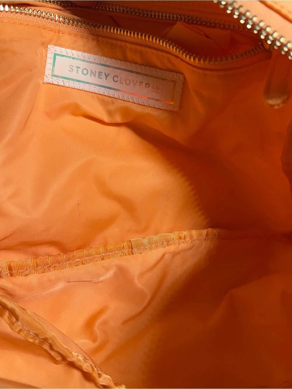 Peach Orange Nylon Cosmetic Pouch - Stoney Clover